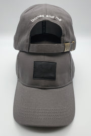 The Great Dane - Gray Baseball Cap with Black Leather Patch