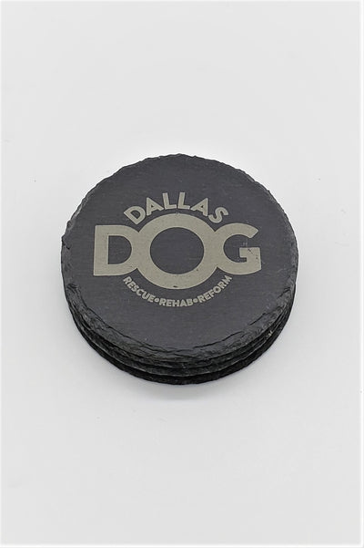 Set of 4 DALLAS DOG Engraved Coasters