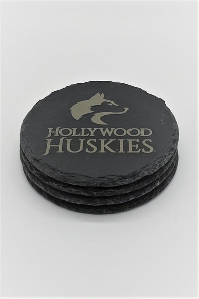 Set of 4 HOLLYWOOD HUSKIES Engraved Coasters