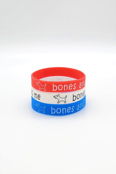 Adult Silicone Bracelet - Red. White. Blue.
