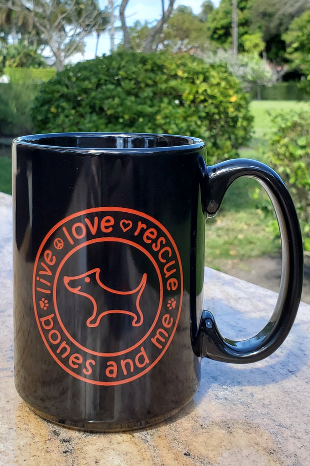 Live Love Rescue 15 oz Mug (black)