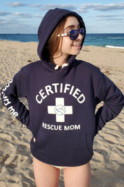 CERTIFIED Rescue Mom (blue hoodie)