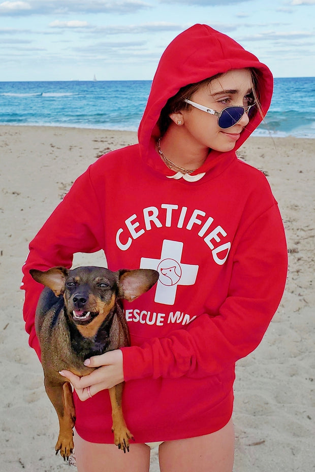 CERTIFIED Rescue Mom (red hoodie)