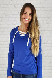 VUCJAK edition - Do Good Lace-Up Long Sleeve Tee (blue)